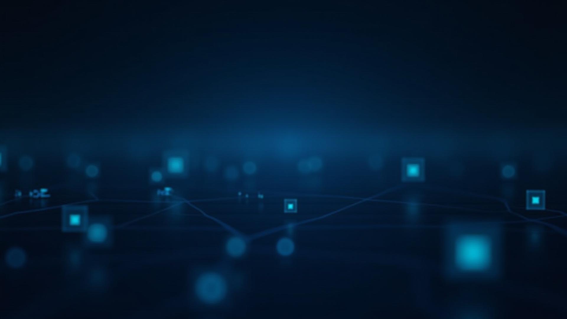 Abstract visualization of crypto data streams and dashboard elements in a dark environment