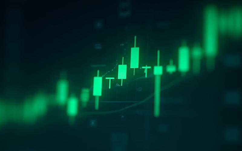 Dynamic candlestick chart showing high volatility during a simulated Token Generation Event