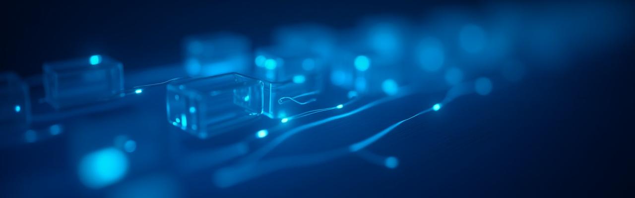 Abstract visualization of secure digital data streams in Twilight Launch brand colors