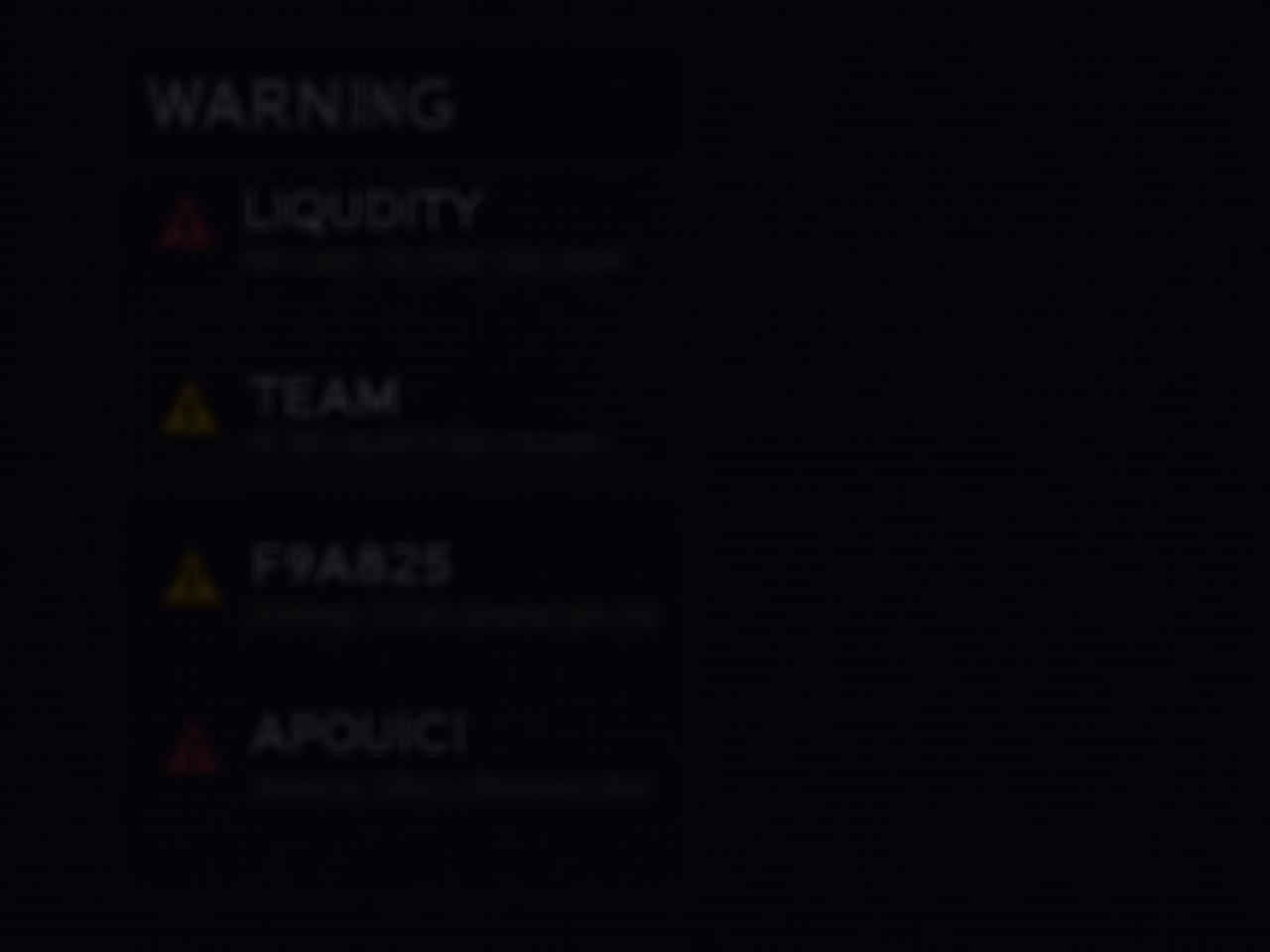 A simulated project dashboard highlighting red warning flags indicating a potential crypto scam