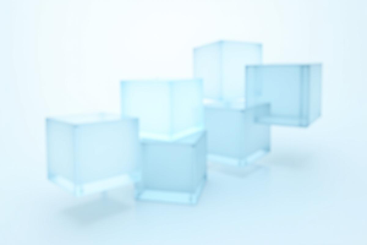 Abstract glass geometric shapes representing structure and transparency