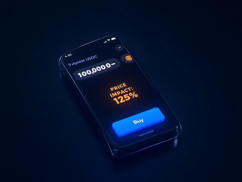 Trade interface showing input for buy order and resulting high price impact warning